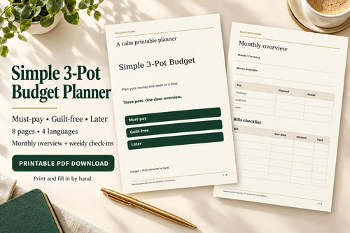 ADHD Budget Planner Printable, Simple 3 Pot Budget and Bill Checklist, PDF – 2