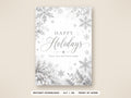 Printable Happy Holidays Card, Silver Snowflakes, 5x7 and A6, JPG and PDF